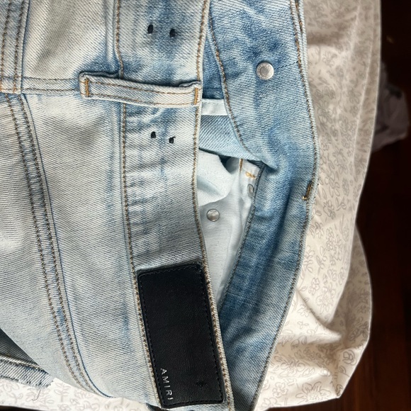 AMIRI Light Blue Ripped Skinny Jeans - Picture 3 of 6